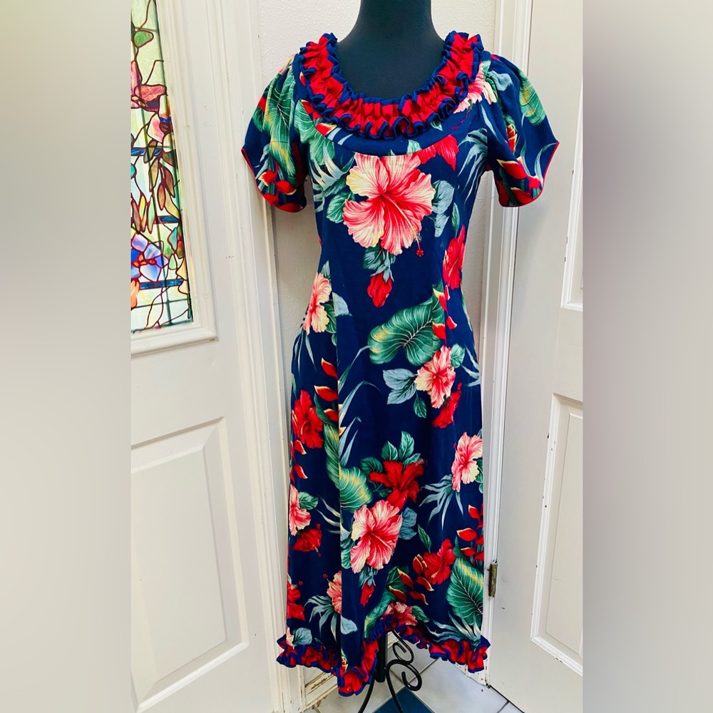 Best Vintage Barkcloth Hawaiian Dress Ever!